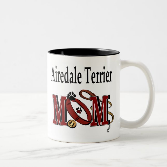 Airedale Terrier MAMMA Två-Tonad Mugg (Höger)