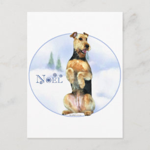 Airedale Terrier Noel Helg Vykort
