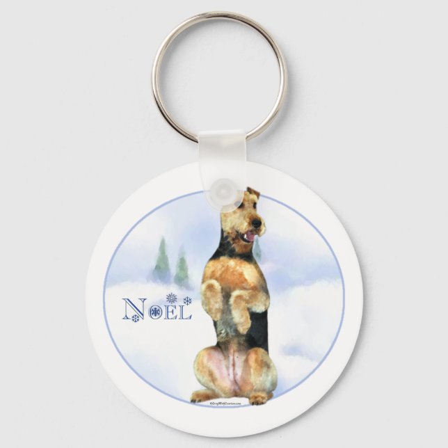 Airedale Terrier Noel - Magnet Nyckelring (Framsida)