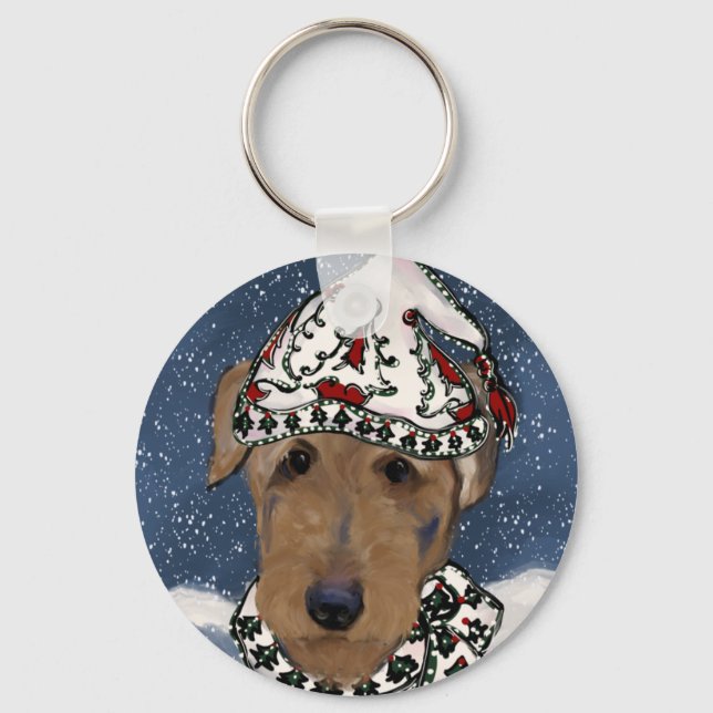AIREDALE TERRIER     NYCKELRING (Framsida)