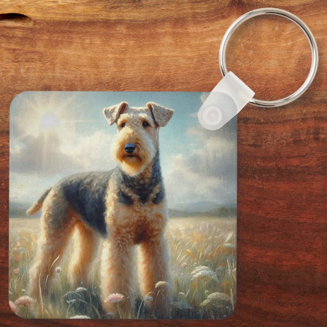 Airedale Terrier Nyckelring (Baksida)