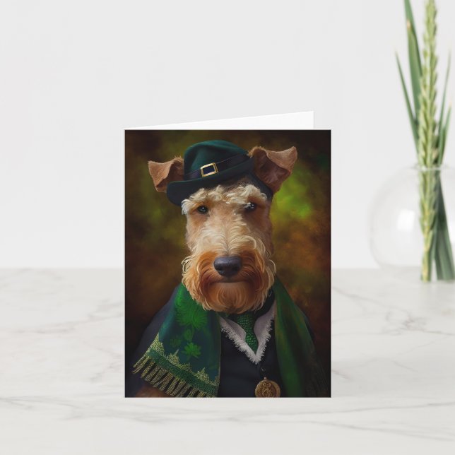 airedale terrier på St. Patrick's Day Kort (Framsida)