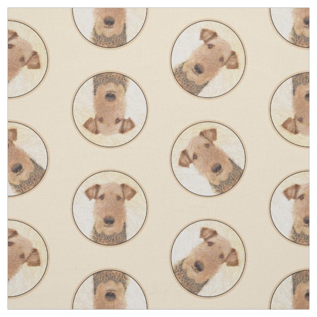 Airedale Terrier Painting Cute Original Hund Art Tyg (Provkarta)