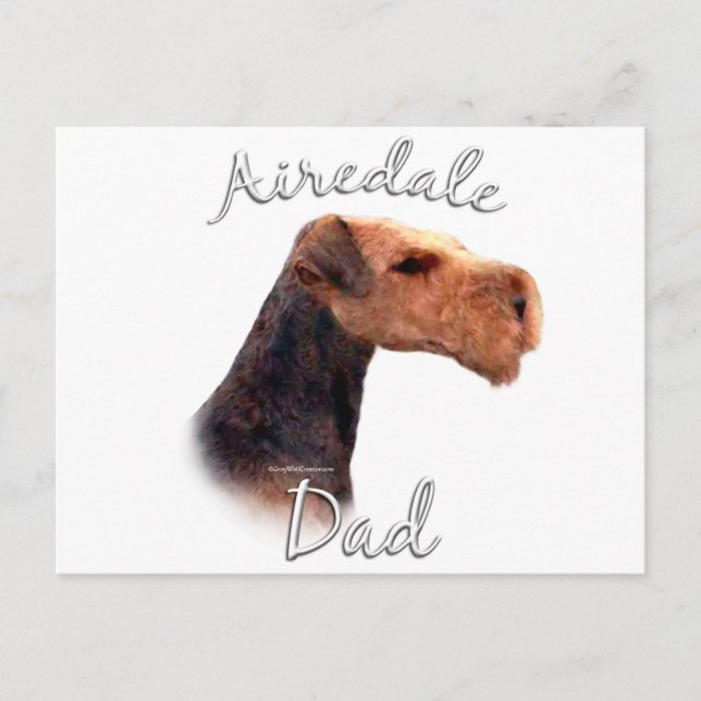 Airedale Terrier Pappa 2 Vykort (Framsida)