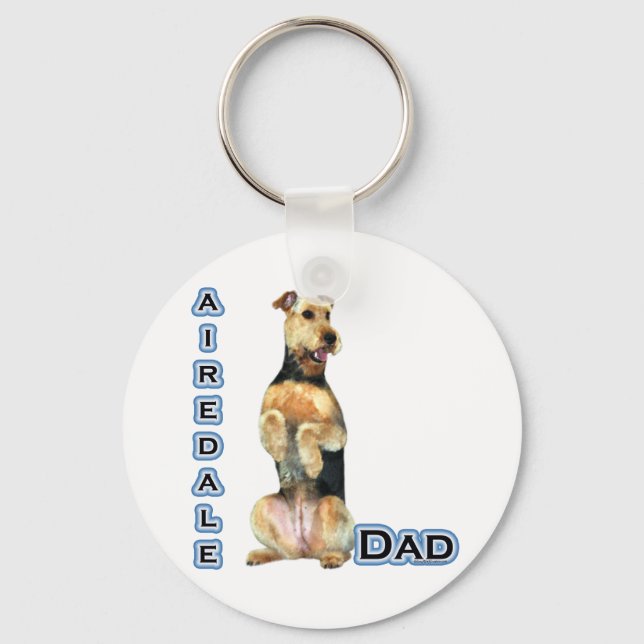 Airedale Terrier Pappa 4 - nyckelkedjan Nyckelring (Framsida)