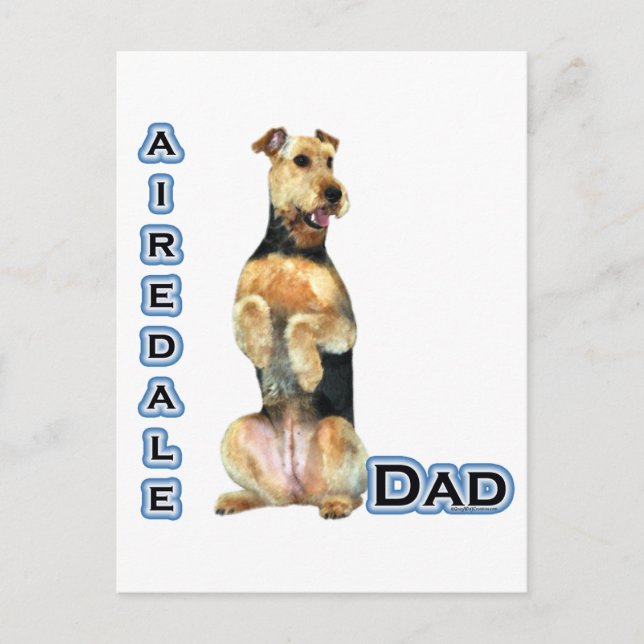 Airedale Terrier Pappa 4 Vykort (Framsida)