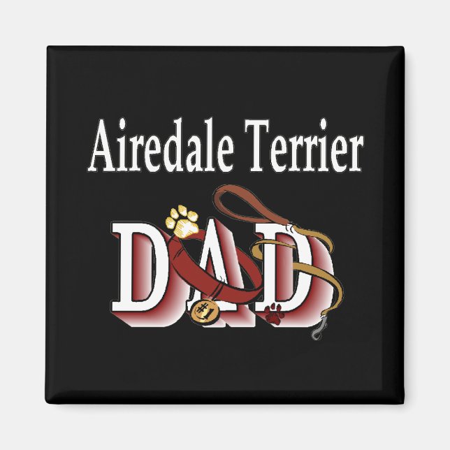 Airedale Terrier Pappa Magnet (Framsidan)