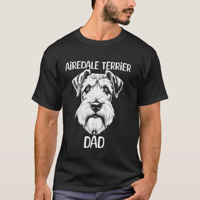 Airedale Terrier Pappa T Shirt (Framsida)