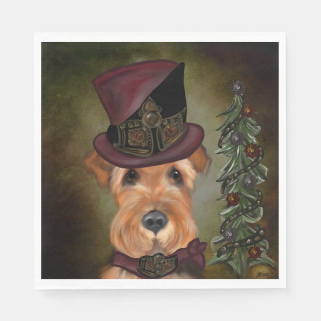 AIREDALE TERRIER PAPPERSSERVETT (Framsidan)