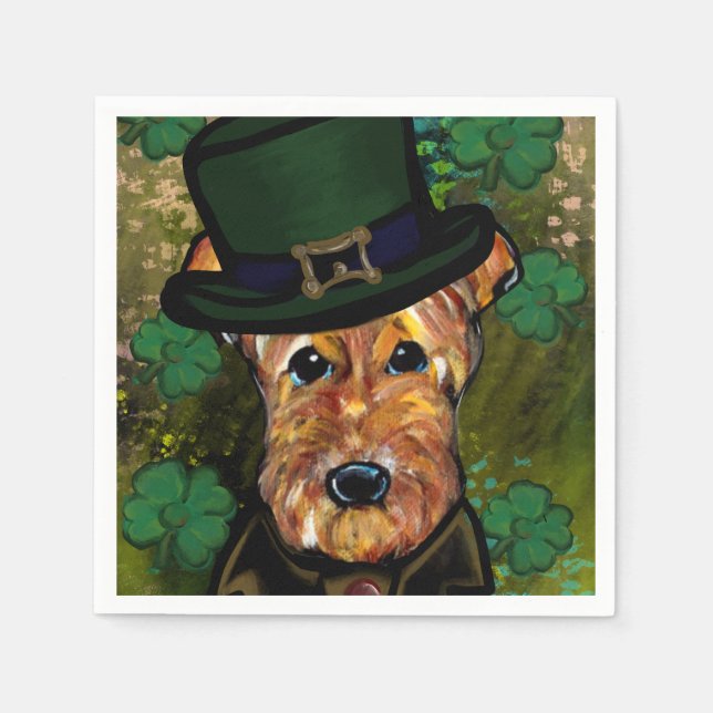 AIREDALE TERRIER   PAPPERSSERVETT (Framsidan)