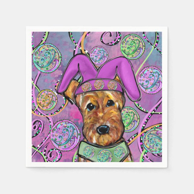 AIREDALE TERRIER   PAPPERSSERVETT (Framsidan)
