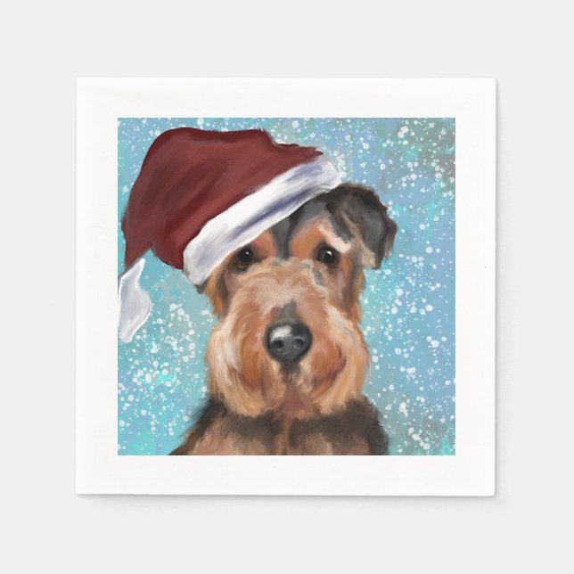 AIREDALE TERRIER PAPPERSSERVETT (Framsidan)