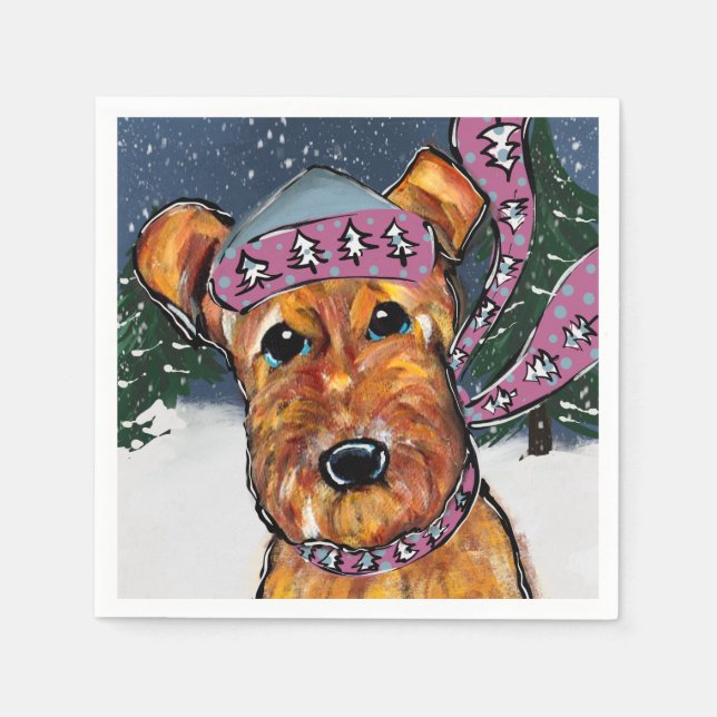 Airedale Terrier Pappersservett (Framsidan)