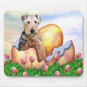 Airedale Terrier Påsk Surprise Musmatta