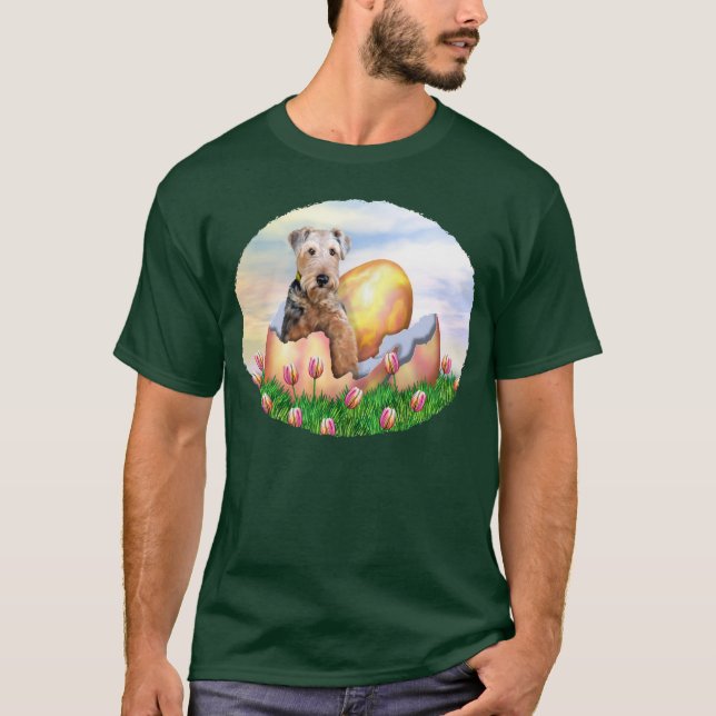 Airedale Terrier Påsk Surprise Tee (Framsida)