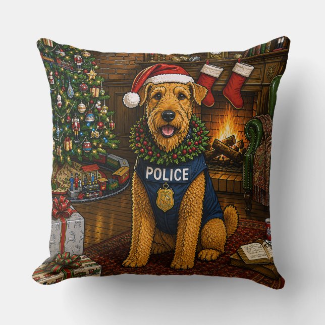 Airedale Terrier Polishelg Kudde (Framsida)