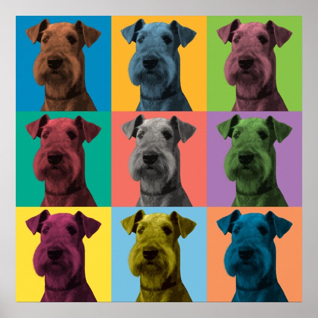 Airedale Terrier Pop-Art Poster (Framsidan)