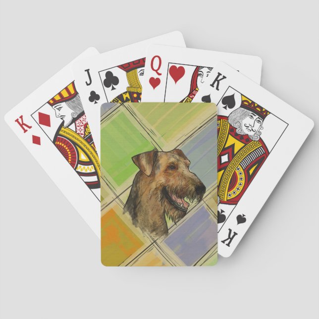 Airedale Terrier Porträtt Casinokort (Baksidan)