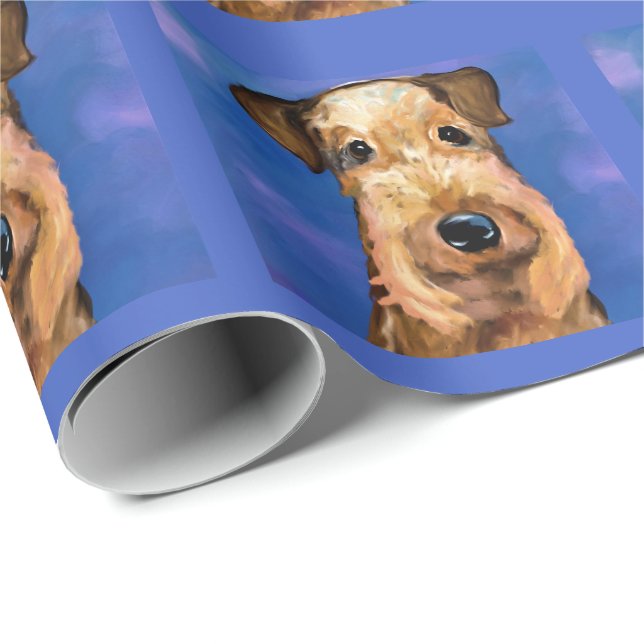 AIREDALE TERRIER PRESENTPAPPER (Rullad Hörn)