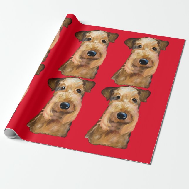 AIREDALE TERRIER PRESENTPAPPER (Utrullad)
