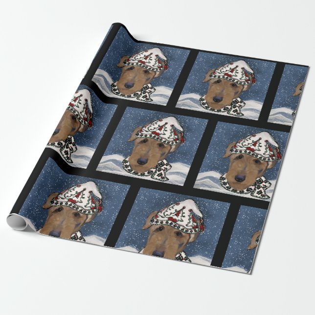 AIREDALE TERRIER  PRESENTPAPPER (Utrullad)