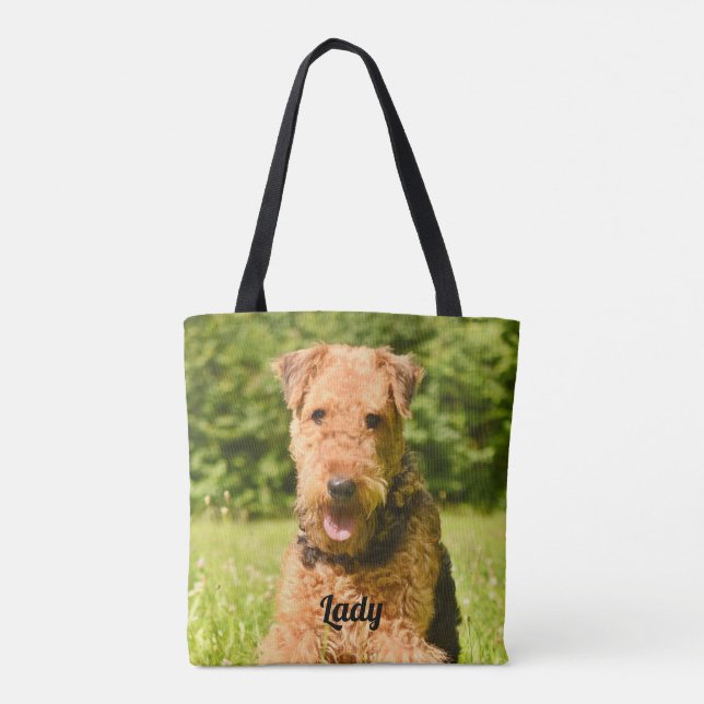 Airedale Terrier Puppy Hund Tygkasse (Baksida)