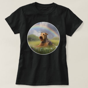Airedale Terrier Rainbow Bridge Cute Puppy Hund T Shirt