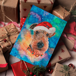 Airedale Terrier Ras Hund Jul Helg Vykort