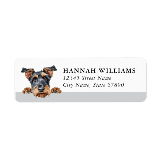 Airedale Terrier Returadressetiketter Returadress Etikett (Framsidan)