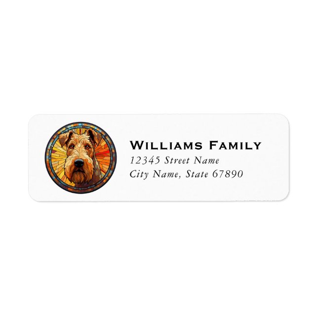 Airedale Terrier Returetiketters Returadress Etikett (Framsidan)