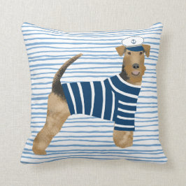 Airedale Terrier Sailor Nautical Hund Kudde