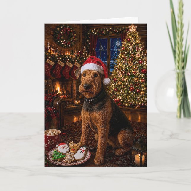 Airedale Terrier  Semester Helgkort (Framsida)