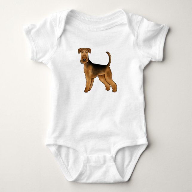 Airedale Terrier Serieteckning Bingley Terrier Söt T Shirt (Framsida)