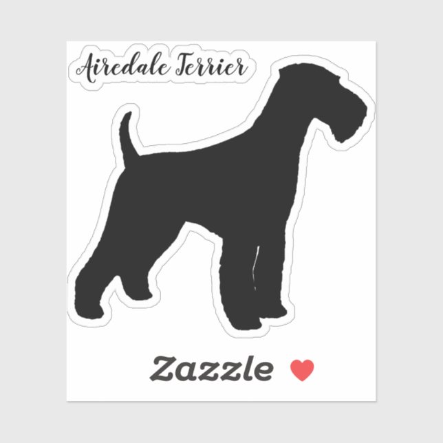 Airedale Terrier Silhouette Hund aveln Vinyl Klistermärken (Ark)