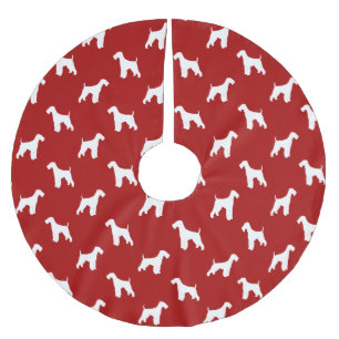 Airedale Terrier Silhuett Mönster Julgransmatta Borstad Polyester