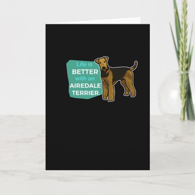 Airedale Terrier som säger Gift Idea Birthday Kort (Framsida)