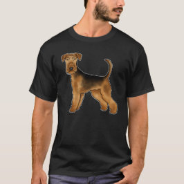 Airedale Terrier Söt Tecknad Hund Bingley Terrier T Shirt