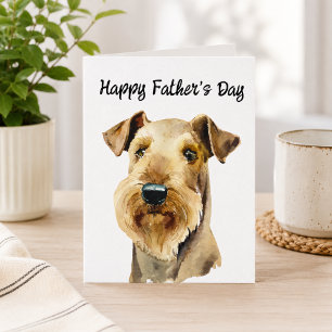 Airedale Terrier Specialbeställd Hundpappa Farsdag Kort