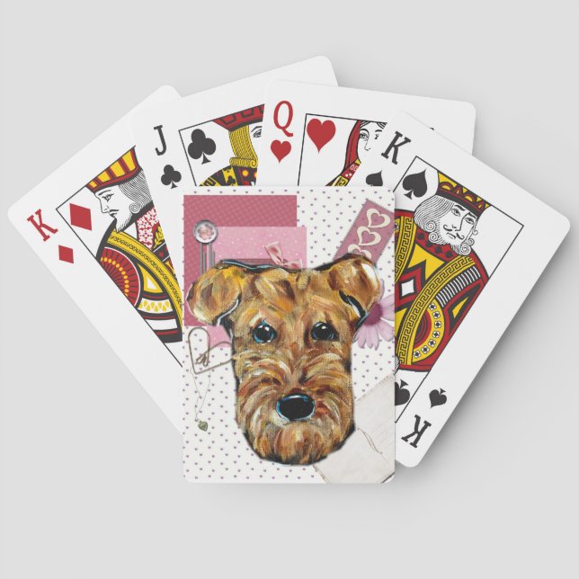 AIREDALE TERRIER SPELKORT (Baksidan)