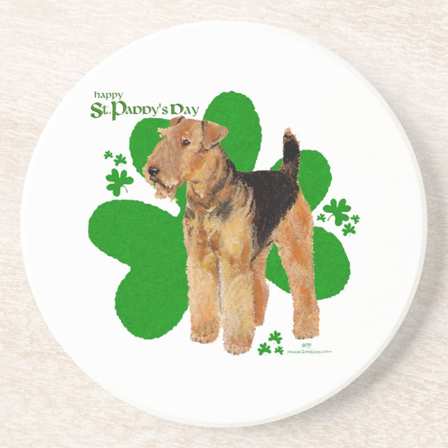 Airedale Terrier St Paddy Underlägg Sandsten (Framsidan)
