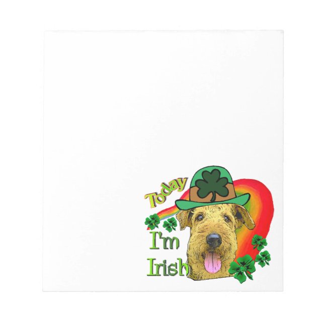 Airedale Terrier St. Patrick's Day Anteckningsblock (Framsida)