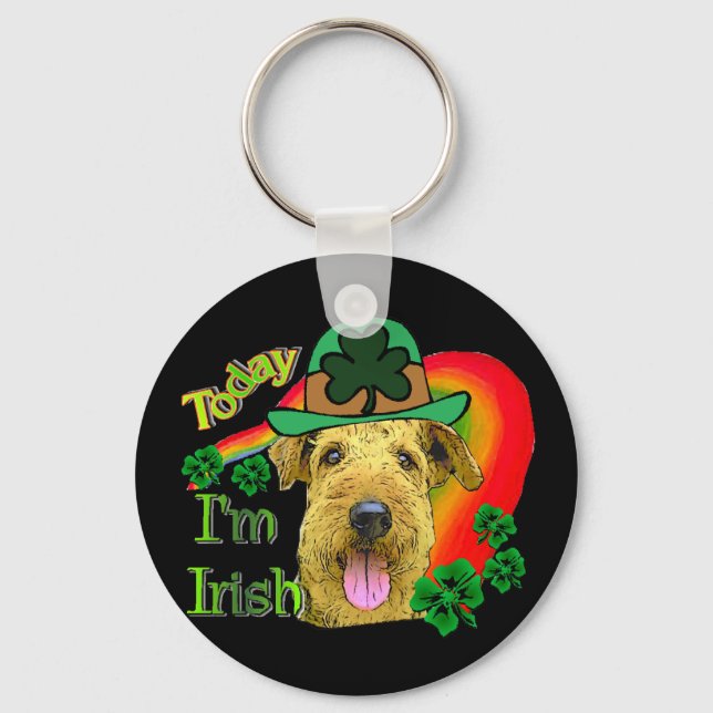 Airedale Terrier St Patricks Nyckelring (Framsida)