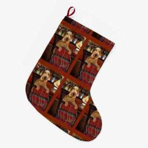 Airedale Terrier Stor Julstrumpa
