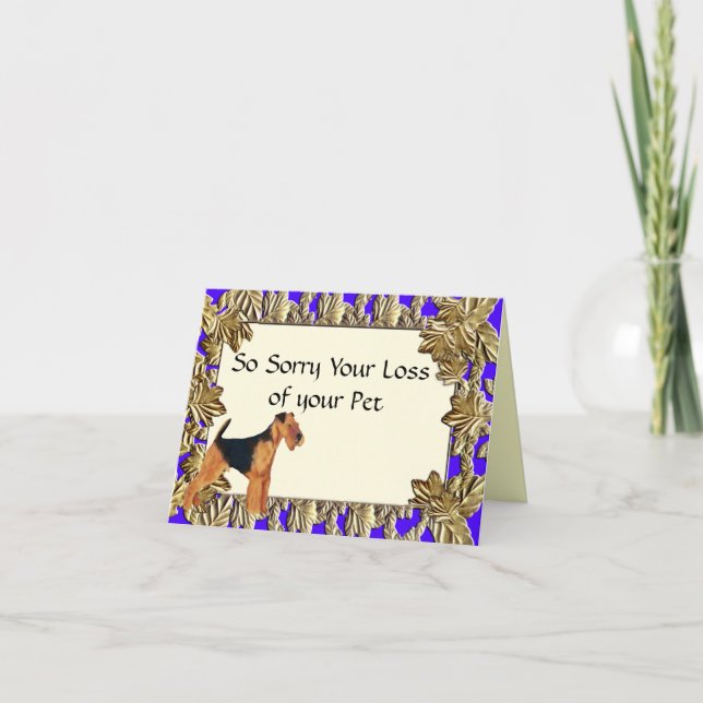 Airedale Terrier ~ Sympathy Greeting Card Kort (Framsida)