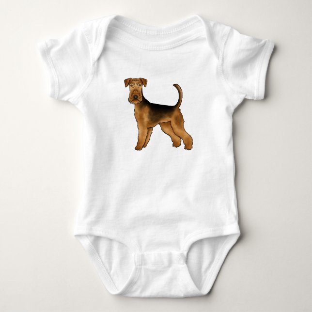 Airedale Terrier Tecknad Bingley Terrier Cute Hund T Shirt (Framsida)