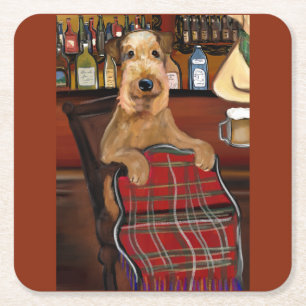 Airedale Terrier Underlägg Papper Kvadrat