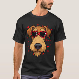 Airedale Terrier Valentine Heart Cute Hundälskares T Shirt