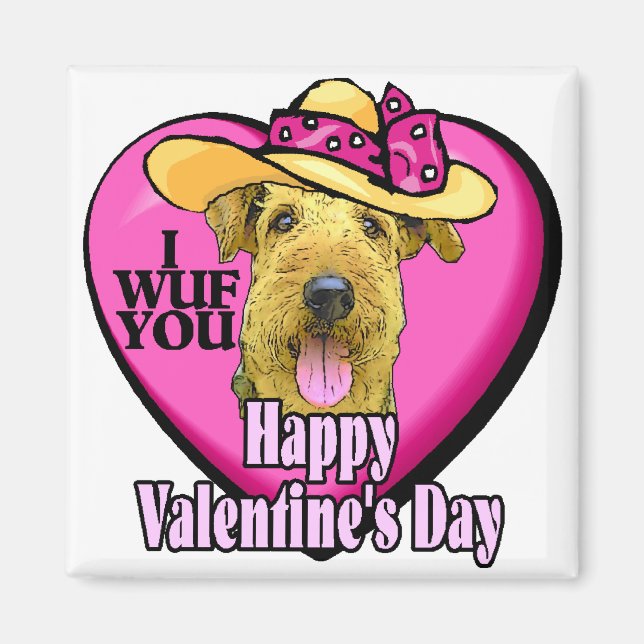 Airedale Terrier Valentiness Gifts Magnet (Framsidan)