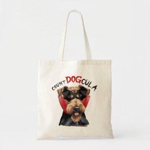Airedale Terrier Vampire Bus eller godis Halloween Tygkasse