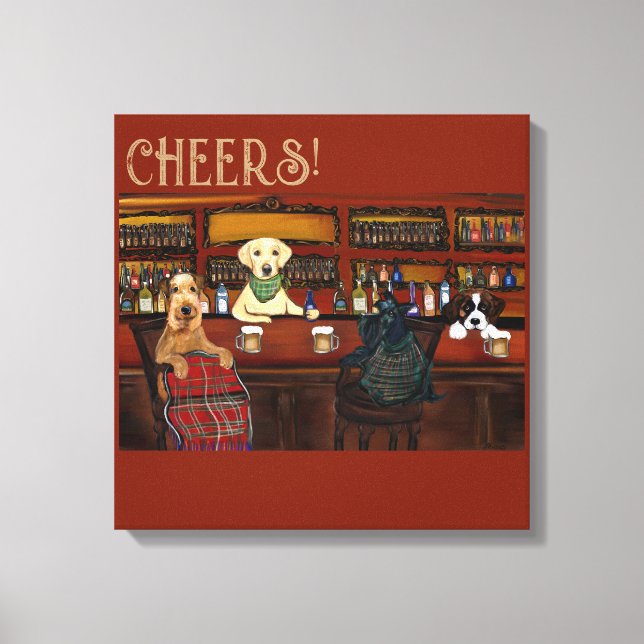 AIREDALE TERRIER  & VÄNNER       CANVASTRYCK (Framsida)